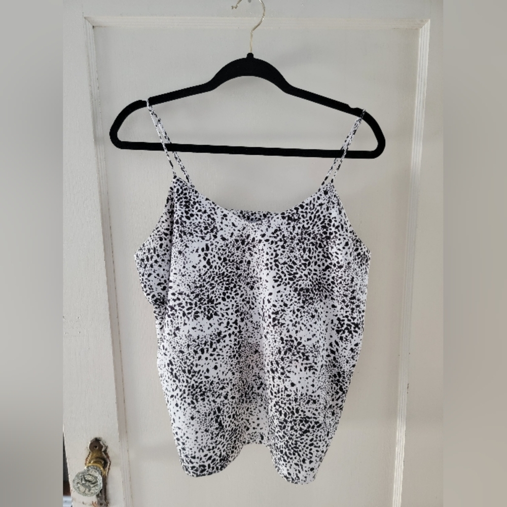 Snow leopard silk like cami top
